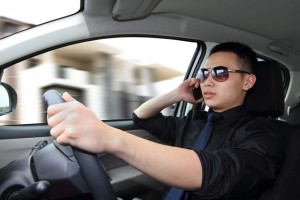 Driver on mobile phone